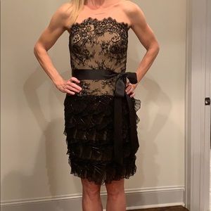 Black lace cocktail dress